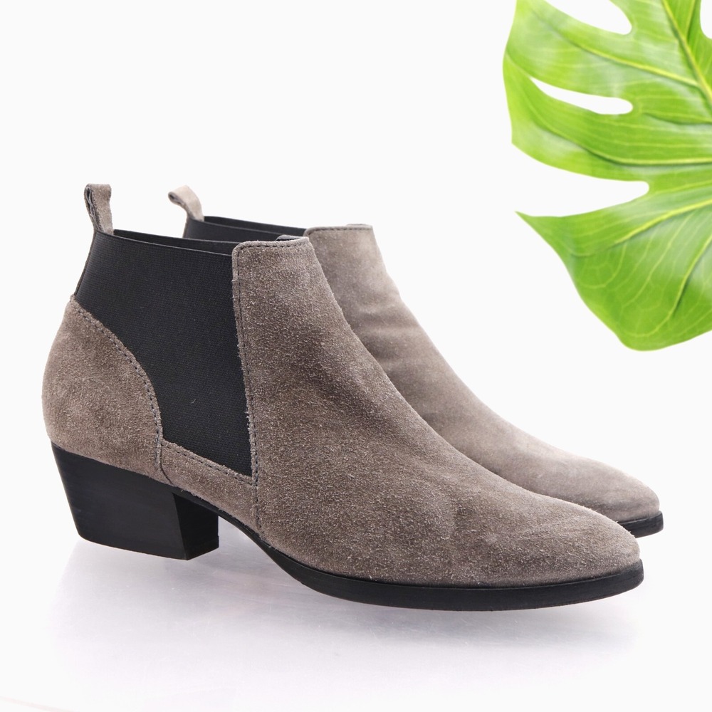 Aquatalia Fionna Boot Womens Size 9 Waterproof Brown Suede Chelsea Booties Italy